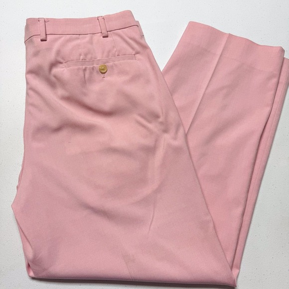 Lauren Ralph Lauren Dress Pants Mens 36 Pink Flat Front Stretch Trousers 36x27 - Picture 1 of 16